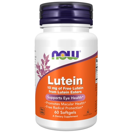 [BRSWIYT3AEFWAC3M] NOW Foods Supplements, Lutein 10 mg with 10 mg of Free Lutein from Lutein Esters, 60 Softgels