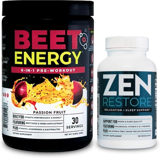[BRSRAZYBDNYW2AAV] Nutrology Beet Natural O2, Pre Workout Toz, Enerji, Endurance & Nitric oksigen Beet Toz ilə, Passion Fruit Flavor (30 Xidmətlər) Zen Natural maşın əlavə (30 Xidmət)