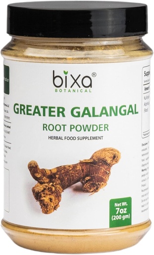 [BRSWGEL7ARYWY3YY] bixa BOTANICAL Greater Galangal Root Powder | Alpinia Galanga (Kulinjan) | Perfect for Soups & Cooking | Ayurvedic Herbal Supplement, Kosher, Steam Treated, Non-GMO, Vegan, 100% Pure | 200g / 7oz