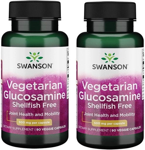 [BRSWGAAEO57BGFA6] Swanson Vegetarian Glucosamine - Shellfish Free 500 Milligrams 90 Veg Capsules (2 Pack)
