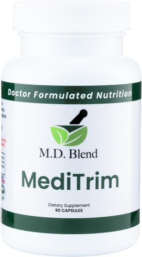 [BRSRAYYFCIFAADL6] M.D. MediTrim - Expert Formulated Supplement Energy, Satity, & Physique Goals - Smooth System Balance - Green Coffee Bean, Green Tea, Apple Cider Vinegar, Hibiscus - 90 Capsules