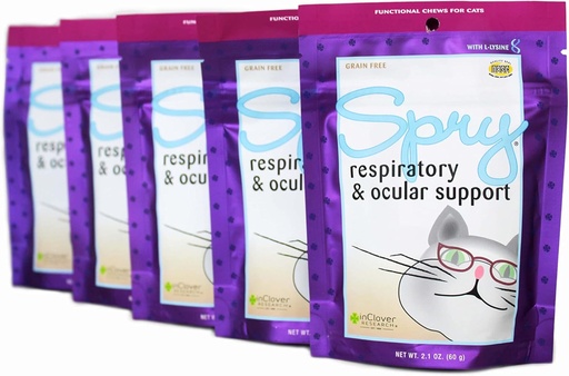 [BRSWGZ32C4AQE33X] In Clover Spry, Cat Eye Care Support, L-Lysine Cat Treat Supplement, Cat Immune Support Supplement, Cat Health Daily Treat, Prebiotic Cat Health Support, Cat Antioxidant Respiratory Health for Cats