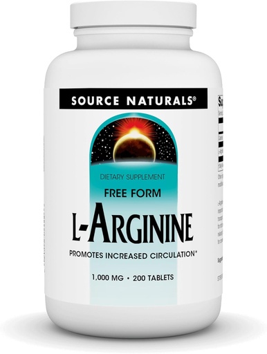 [BRSWIZ34AUPWIHL4] Fuente Naturales L-Arginina Forma gratuita* - 1000 mg, 200 Tabletas