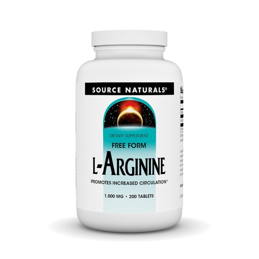[BRSWIZ34AUPWIHL4] Source Naturals L-Arginine Free Form* - 1000 mg, 200 Tablets