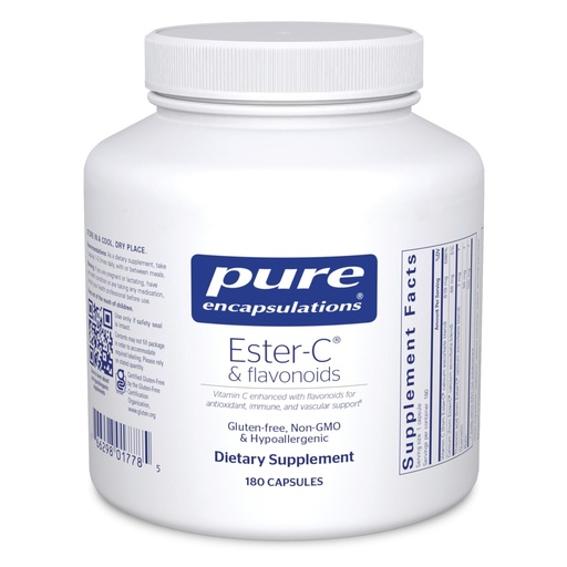 [BRSWGFDROUHB6AL7] Pure Encapsulations Ester-C & Flavonoids - Vitamin C Supplement for Antioxidants - Immune & Vascular Support* with Calcium & Rutin - Gentle on Digestion - Vegan & Non-GMO - 180 Capsules