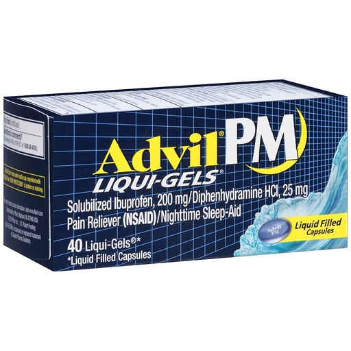 [BRSWGY32CUPQMYA3] Advil PM Liqui-Gels Pain Nighttime Sleep, 40 Liqui-Gels (Pack of 2)