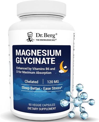 [BRSRAAYQCMBGECLU] Dr. Berg Massima resistenza 4-in-1 Magnesio Glycinate con Clean, Potent & Pure Ingredients | 4X Lab-Tested & Verified | USA Formulated Magnesium Supplemento capsule | 90 capsule