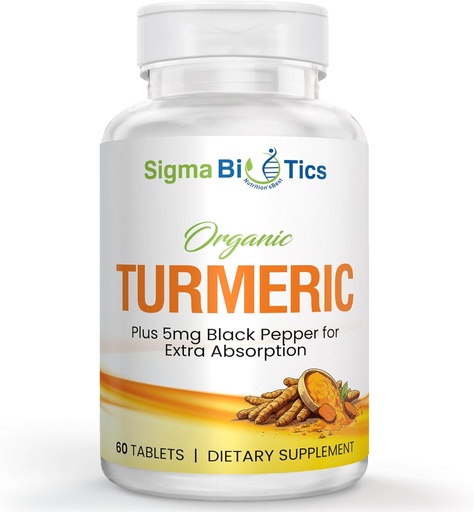[BRSRAH3RDFYWGAD4] Organic Turmeric Curcumin Supplement - Joint & Immune Health Support Supplements - 700 mg Organic Turmeric with Black Pepper for Easy Absorption - Non-GMO & 2 Months Supply - 60 Tablets