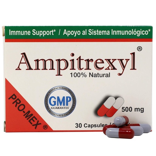 [BRSWYFI7C57QME35] Ampitrexyl, Formula 100% Natural, Helps You Support Your Immune System, Antioxidant, 30 Capsules, 500 mg, Box