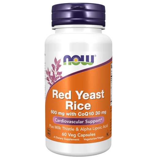 [BRSWIY32BQOAOETC] NOW Foods Supplements, Red Yeast Rice with CoQ10, plus Milk Thistle & Alpha Lipoic Acid, 60 Veg Capsules
