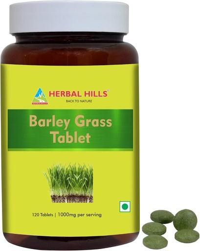 [BRSWYAY5AV5WE33A] HERBAL HILLS Barley Grass Tablets 120 Count Vegan Friendly Superfood