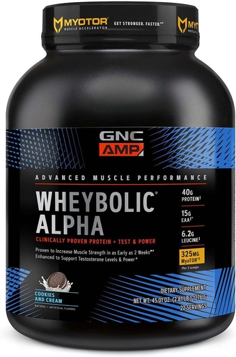 [BRSROHAQOR6BQGTB] GNC AMP Wheybolic Alpha with MyoTOR- Cookies And Cream (22 Servings)