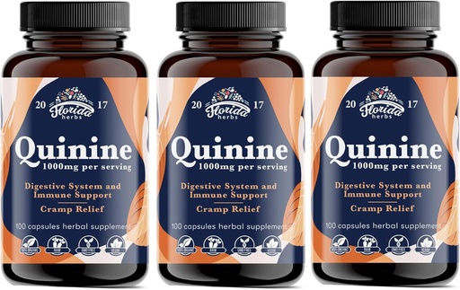 [BRSWYZA2AAAQYD3Z] Kram Kaki Mendukung Pil Organik - 1000 mg - Quinine Tablet untuk Penjepit Pertahanan - Cincona Bark Herb Suplemen - Quinine Capsules untuk Kram Otot - Dibuat di AS - 1000 mg (330 Count)