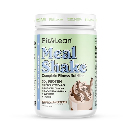 [BRSWKHQTCJYB2FDG] Fit & Lean Meal Shake, Fat Burning Meal Replacement, Protein, Fiber, Probiotics, Chocolate, 1lb, 10 Servings Per Container