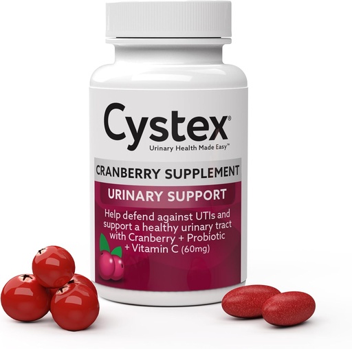 [BRSRMFIYCJ4AYCI6] Cystex Cranberry Urinary Health Supplement - 3-in-1 UTI-Schutz mit Probiotika, Präbiotika, & Vitamin C - Unterstützt Vaginal pH, Hefe Balance, & Urinary Health - Fast-Acting - Sugar-Free - 75-Count