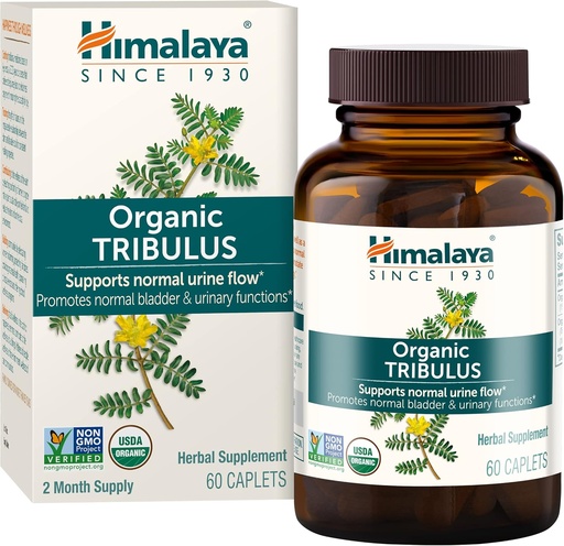 [BRSWIYQ3DF7Q4YLC] Himalaya Organic Tribulus Terrestris - Bylinný doplněk pro kontrolu močového měchýře, mužské endurance, prostata, a Libido podpora - Vegan, Non- GMO, gluten zdarma, 688 mg, 60 Kaplety