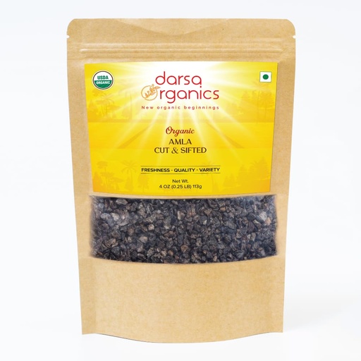 [BRSROAAQBV6WMCTB] Darsa Organics Dried Amla Indian Gooseberry 4oz - Organic Amla Fruit Cut & Sifted - USDA Certified Non-GMO, Vegan, Kosher and Gluten Free - Vitamin C Rich Gooseberry for Tea, Hair Growth and Skin Immunity