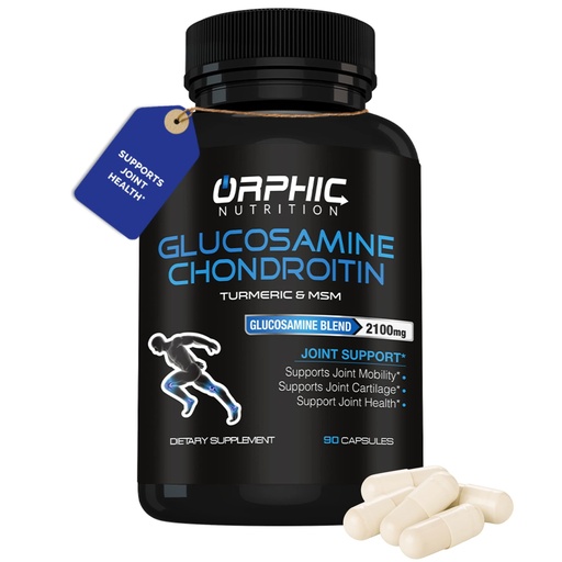 [BRSWGBDROUGQ2ET6] ORPHIC NUTRITION Glucosamine Chondroiting MSM 2100MG (90 Caps) - Joint Support Supplement for Men & Women* - Supports Joint Cartilage & Mobility