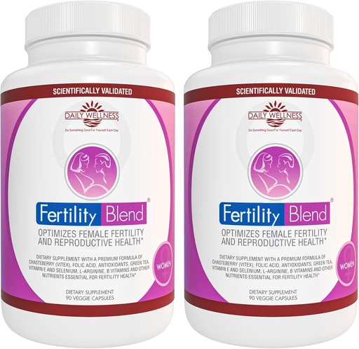 [BRSWIYQPBACBUF3O] Daily Wellness Mélange de fertilité pour les femmes - Suppléments de fertilité pour les femmes, Conception Fécondité Vitamines prénatales, Essayer de concevoir des suppléments de progestérone, Pills de soutien à la conception de cycle - 2 Pack