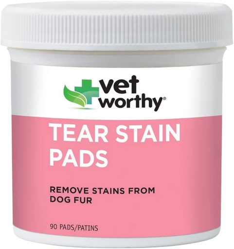 [BRSWGZTYAADWKEIU] Vet Worthy Tear Stain Pads for Dogs - Solution Soaked Pads - Remove Stains from Dogs Fur - Gentle and Safe - 90 Pads.