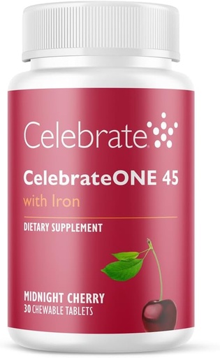 [BRSROGQBPN5GAALL] Celebrate Vitamins CelebrateONE 45 Chewables, 45mg Eisen - Einmal täglich Bariatric Multivitamin, essentielle Vitamine & Minerals - Magen Bypass & Sleeve Gastrectomy Supplement - Kirsche (30 Tabletten)