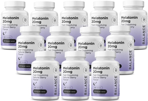 [BRSROBL3O4FAAHTJ] Balancebreens Melatonin 20mg Fast Dissolve Tablets - High Potency, Fast Acting, Natural Sleep Support - Sleep Aids for Adults - Non-Groggy, Drug-Free Formula - 120 Sleeping Pills