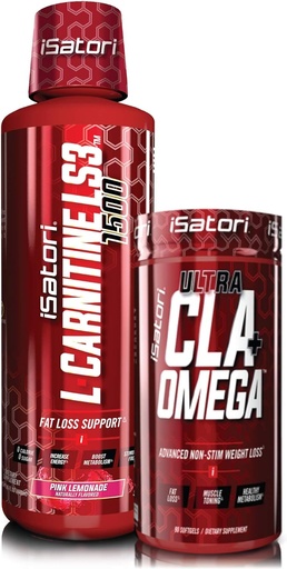 [BRSWYEADPN6AA23H] iSatori L-Carnitine LS3 Limonada Rosa 1500mg (32 Servões) & iSatori Ultra CLA (90 Softgels)