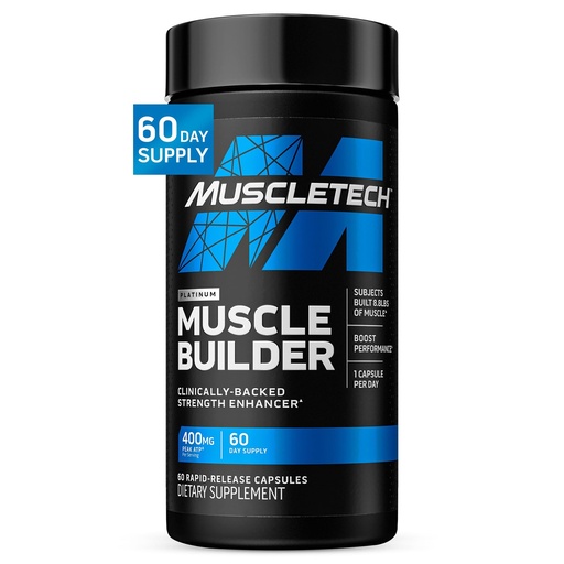 [BRSRMFQBAV5R6EQZ] Muscletech Nitric Oxide Supplements for Men & Women, Muscle Builder (60 Capsules) - Nitric Oxide Booster Supplement Supports Muscle Gain & Performance - 400mg Peak ATP for Enhanced Strength
