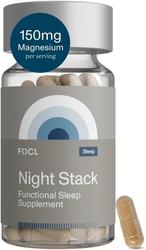 [BRSROCQ5CF6BEFDL] FOCL Restful Night Magnesium Sleep Supplement - Natural Sleep Aid, Melatonin Free, No Grogginiess, Calm - Magnesium Supplement for Restorative Sleeping with Ashwagandha - Vegan, Non GMO, Cruelty Free