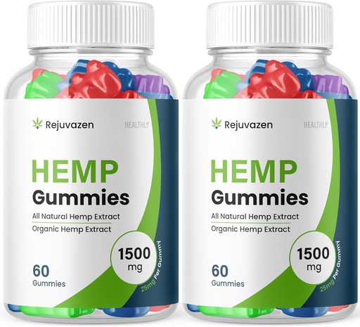 [BRSROHAPOEFBEFLK] (2 Pack) Rejuvazen Gummies - Resmi Formula - Rejuvazen Hemp Gummies Kan Baskı Şeker Formula 300 mg, Rejuvazen Gummies Yüksek Potency Büyük Boyut Gummies 25mg Per Gummy 1500 mg (120 Gummies)