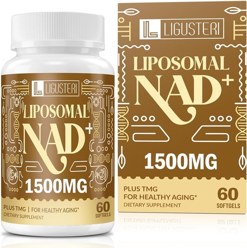 [BRSRMBA7DEJR4HLF] 1500 MG Λιποσωμικό NAD+, 98%+ Απορρόφηση, NAD+ Συμπλήρωμα για γυναίκες & άνδρες με TMG, για την άμυνα γήρανσης, κυτταρική ενέργεια, καρδιά & εγκεφαλική λειτουργία, μακροζωία, 60 Softgels