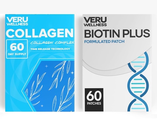 [BRSRAZY3BB7QKGT5] Veru Wellness Biotin & Collagen Patch Duo, 120 Count | Easy To Apply