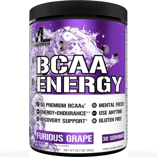 [BRSWKH37DEDGYHLK] EVL BCAAs Amino Acids Powder - BCAA Energy Pre Workout Powder for Muscle Recovery Lean Growth and Endurance - Rehydrating Post Workout Recovery Drink with Natural Caffeine - Furious Grape