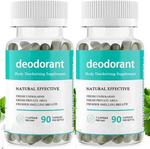 [BRSRAGLQOEDRYCT3] Full Body Deodorizing Supplement, Natural Deodorant Pills Supplement, Defeat Odor Naturally Capsule, Chlorophyll Capsules for Women & Men 90 Count