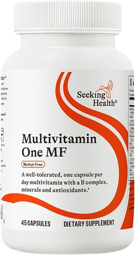 [BRSWECQCAQIWKGT7] Seeking Health Multivitamin One MF - MTHFR Support Supplement with Folinic Acid & Vitamin B12 - Easy-to-Digest - Methyl-Free Vegetarian Capsule - 45 Veggie Capsules