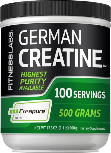 [BRSWI2QCBYOBUC3M] Fitness Labs German Creatine Monohydrate Powder | 500 Grams | Creapure Fitness Supplement | 100 Servings
