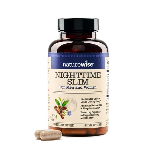 [BRSWKEAEAV4BGGDC] Naturewise Nighttime Fitness Support Supplement & Natural Sleep Aid with Cayenne Extract, Green Coffee Bean, GABA, L-Theanine - Vegetarian, Non-GMO - 60 Capsules[1-Month Supply]