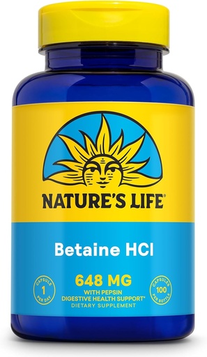 [BRSWIYTYCUPR2HL4] La fórmula de la Salut NATURE de la vida Betaine HCLepen - Ap Pepsi - Fórmula de Salut Digestiva Enzyms per a la implementació de Gut salut - Hidrència Hidroc Hydro suplementari, 60 dies, 100 Servings, 100 Capules