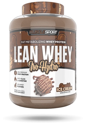 [BRSWK2QFPIPA4FLE] Musclesport Lean Whey Revolution™ Protein Powder - Whey Protein Isolate - Low Calorie, Low Carb, Low Fat, Incredible Flavors - 25g Protein per Scoop - 5lb Chocolate Ice Cream