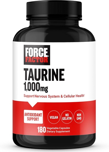 [BRSROHY5DEFGEAY7] FACTOR Taurine Supplement, Taurine 500mg Капсули Антиоксидантні добавки для підтримки нервової системи та клітинного здоров'я, Vegan, No Gelatin, Non-GMO, 180 Овочеві капсули