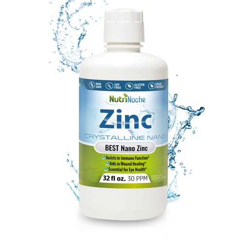 [BRSWGHTQCUIGKG3V] Liquid Zinc Supplement by Nutrinoche: Organic Liquid Drops - Ionic Zinc and Picolinate Alternative - 99.99% Ultra Pure Crystalline Nano Particles - for Adults and Children - (32 oz)