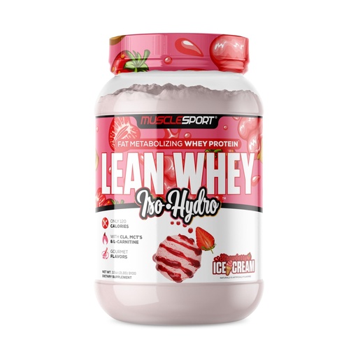 [BRSWYCYBOICRMH3J] MuscleSport Lean Whey Revolution™ Protein Powder - Whey Protein Isolate - Low Calorie, Low Carb, Low Fat, Incredible Flavors - 25g protein per scoop (2LB, Strawberry)