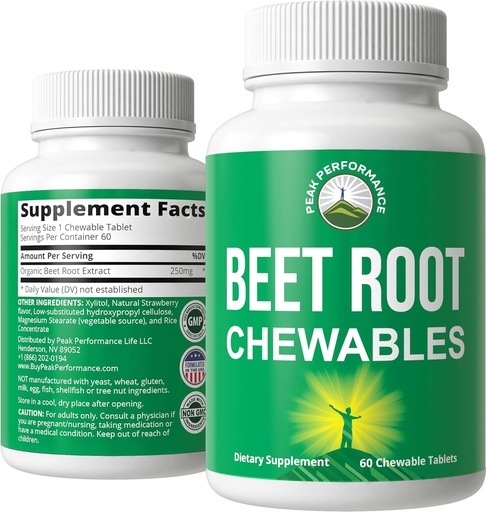[BRSRMAL5BYIBYHTD] Beet Chews - Great Tasting Beets Chewables With No Added Sugar - Better Than Gummies. Contains Organic Beet Root Extract. Vegan, Zero Gluten Beetroot Total Supplement For Heart, Circulatory, BP