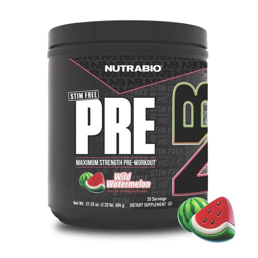 [BRSWIC3YBYMQGYA7] NutraBio STIM-Free PRE Workout for Men, New Formula | Laser Focus, Extreme Pumps | Performance, Endurance | 10g Citrulline, Beta Alanine, Nitrates, Nootropics, Electrolytes - 20 Servings Watermelon