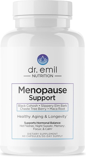 [BRSROHQBBZ5BOCI7] DR. EMIL NUTRITION Menopause 여성용 보충제 - 핫 플래시, 나이트 스웨터 및 무드 스윙을위한 멀티 스톰 멘토 완화 - Black Cohosh - 30 Day Supply