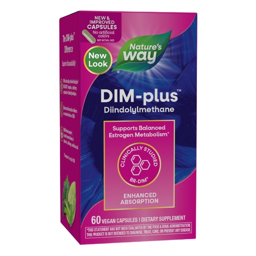 [BRSWIYTYOUPAOHLG] Nature's Way DIM-Plus, DIM Supplement, Supports Balanced Estrogen Metabolism*, Supports Estrogen Hormone Balance*, Diindolylmethane, 60 Vegan Capsules