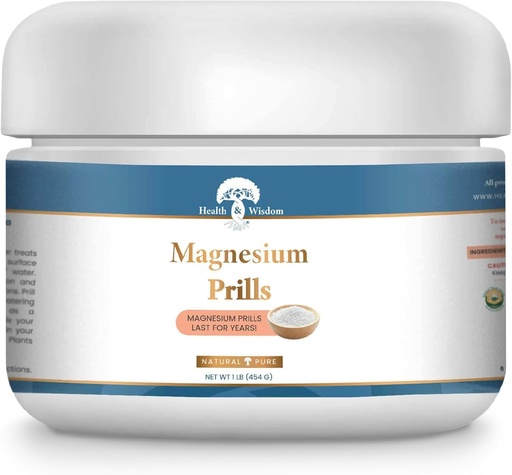 [BRSWIZYOBMBWEDIV] Health and Wisdom Magnesium Prills - Structured Water Devices, Magnesium Laundry Beads, Topical Magnesium, Precious Mineral, Magnesium Water, Deionized Water, Magnesium Soak - 16 Ounces