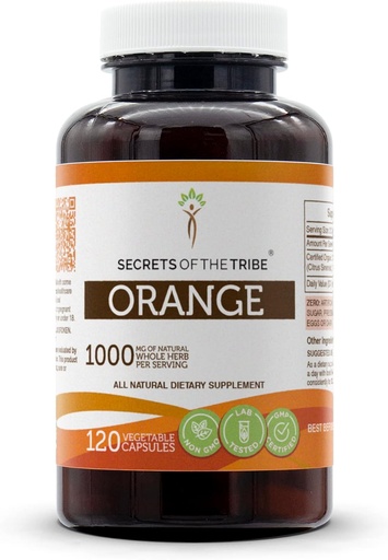 [BRSWGBIRBYHAMYI2] Secrets of the Tribe Orange 120 Capsules, 1000 mg, Orange (Citrus Sinensis) Dried Peel (120 Capsules)