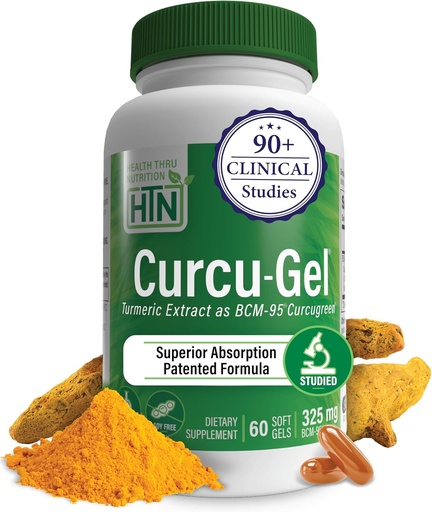 [BRSWIY35OAOAC23G] Health Thru Nutrition Curcu- Gel gurkemeje Curcumin Complex BCM- 95 Softgels, 325mg (pakke med 60)