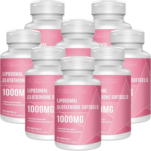 [BRSRMZT7B5YQAC3B] Liposomal Glutathione Softgels 1500MG, Reduced Glutathione Supplement with Vitamin C, Better Absorption, Non-GMO Powerful Antioxidant for Healthy Aging, Detox, Immune Health, 480 Softgels